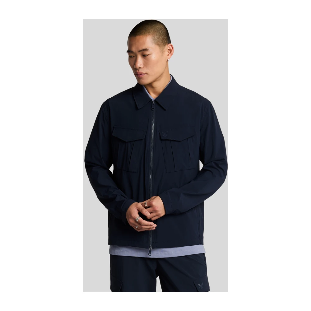 Lyle & Scott LS Geweven Shirts Nylon Zak Overshirt Blue Heren
