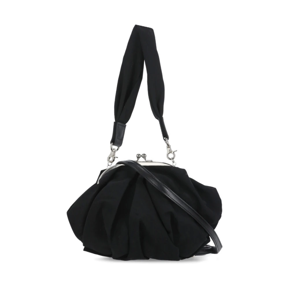 Y-3 Zwarte Katoenen Schoudertas met Interlocking Sluiting Black Dames