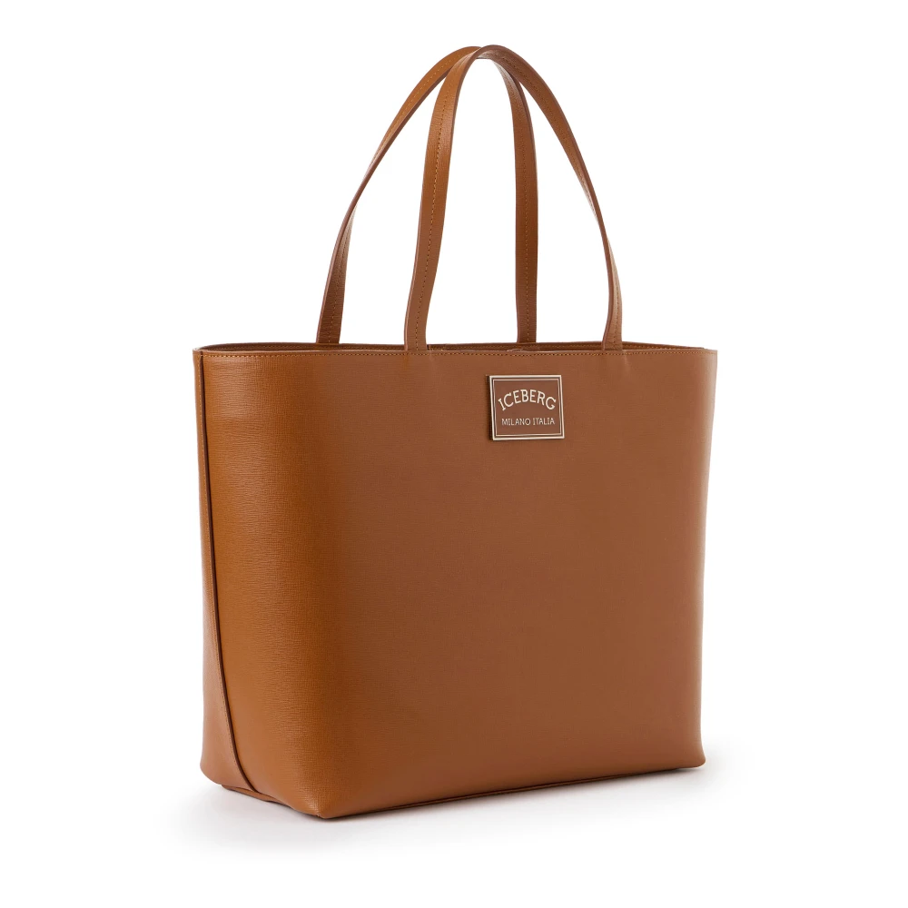 Iceberg Shopper tas van Saffiano leer in coccio kleur Brown Dames