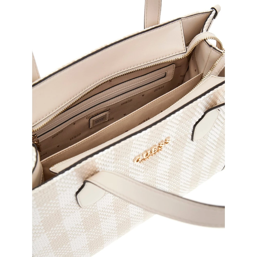 Guess Steen Multi Triple Compartiment Schoudertas Beige Dames