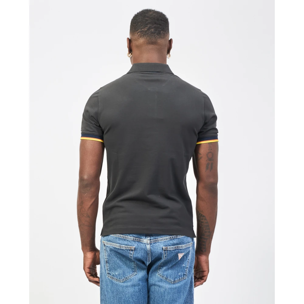 K-way Stretch Katoenen Poloshirt Vincent Black Heren