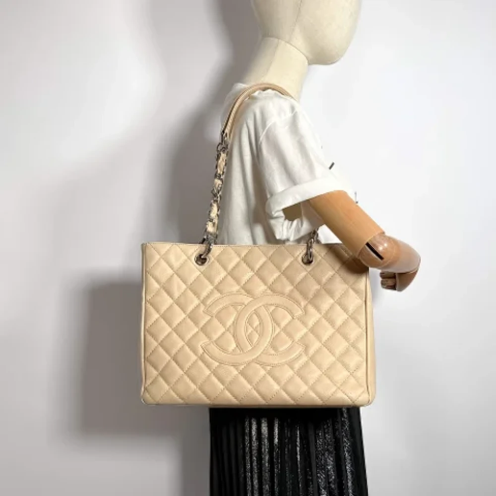 Chanel Vintage Pre-owned Leather chanel-bags Beige Dames