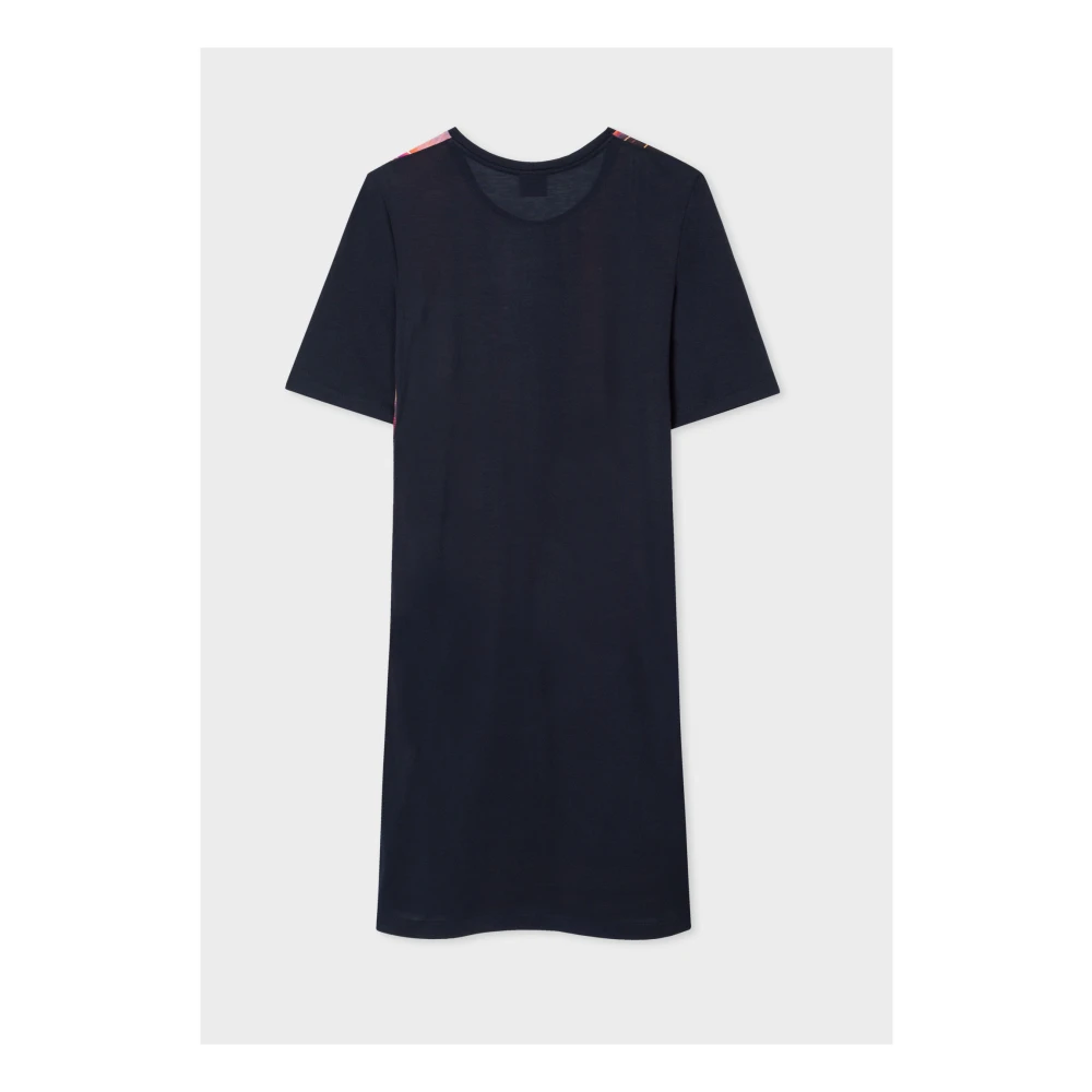 PS By Paul Smith Reflecterende Puddle Print Jersey Jurk Blue Dames