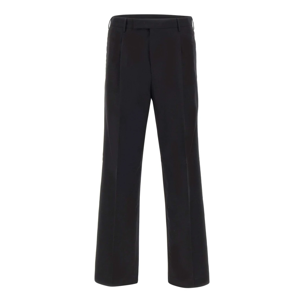 Pt Torino Men's Black Straight Trousers, L, Quindici Trousers