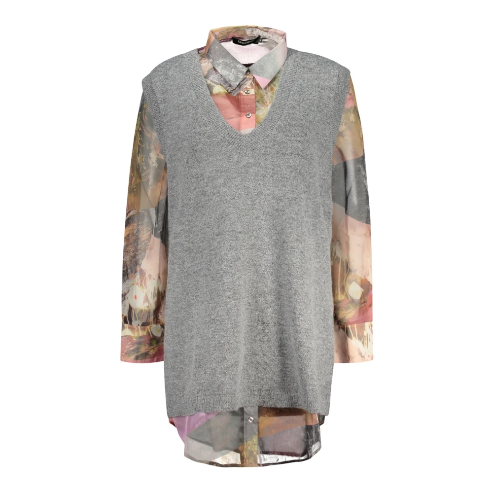 Combined Shirt Dress - BLACK - L - Image 4