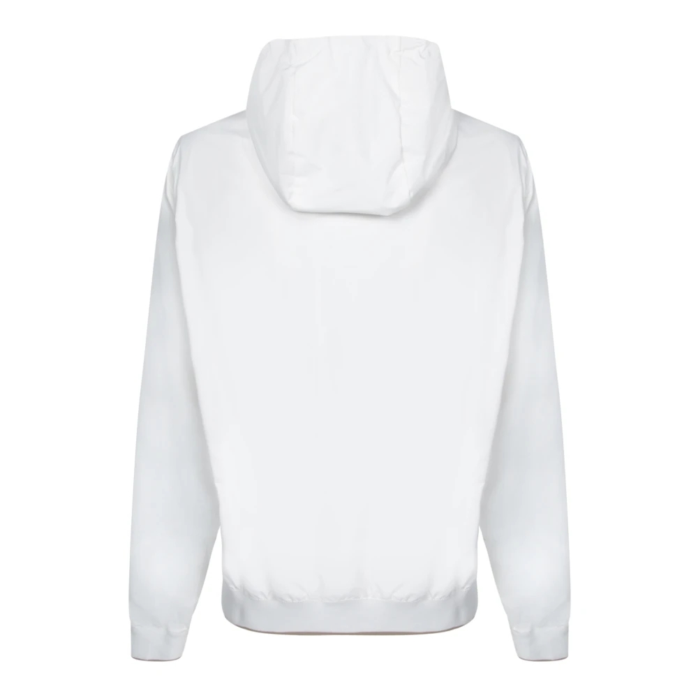 Moorer Witte Hoodie met Ritssluiting White Heren