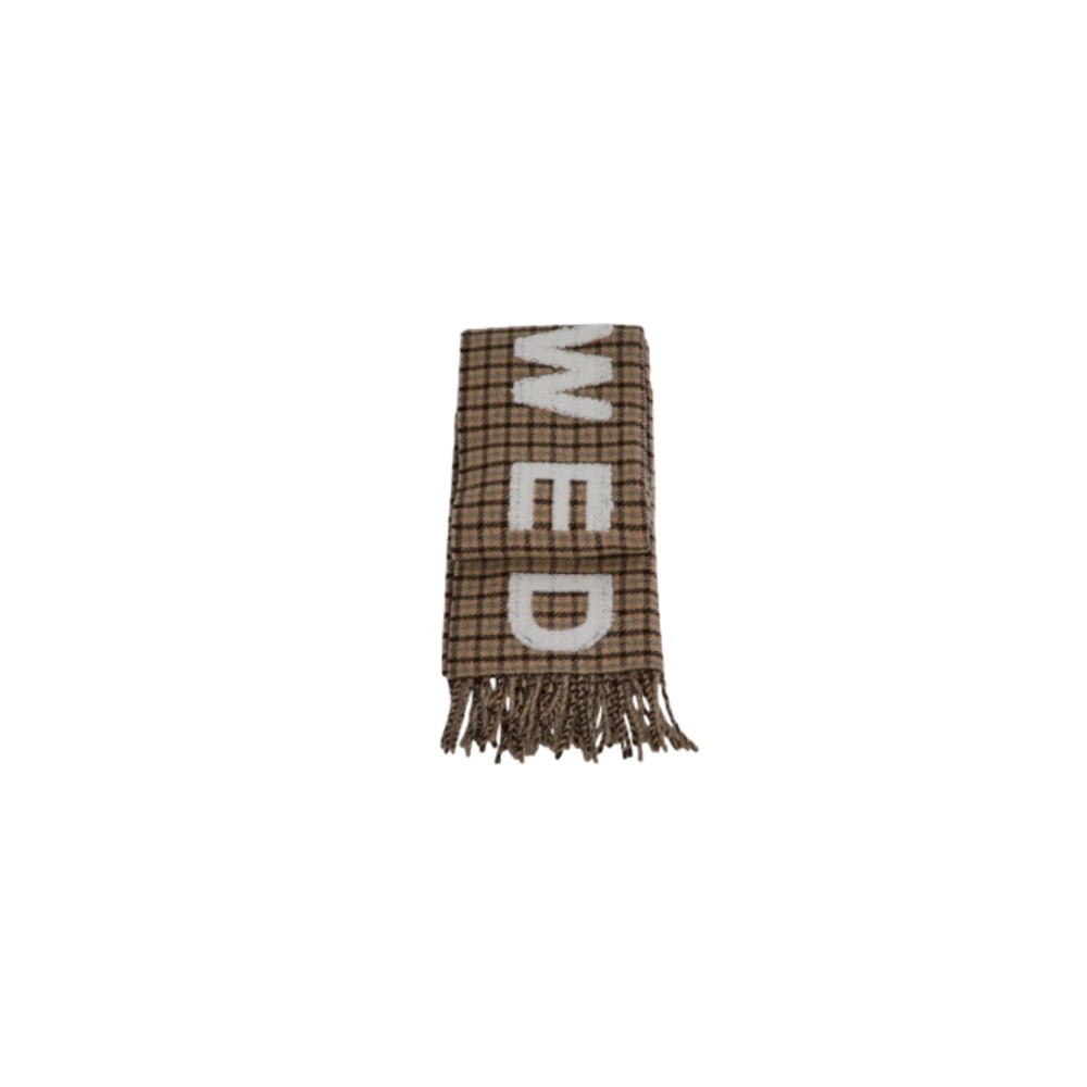 Max Mara Women's Brown Fashion Scarf In Camel Plaid Style