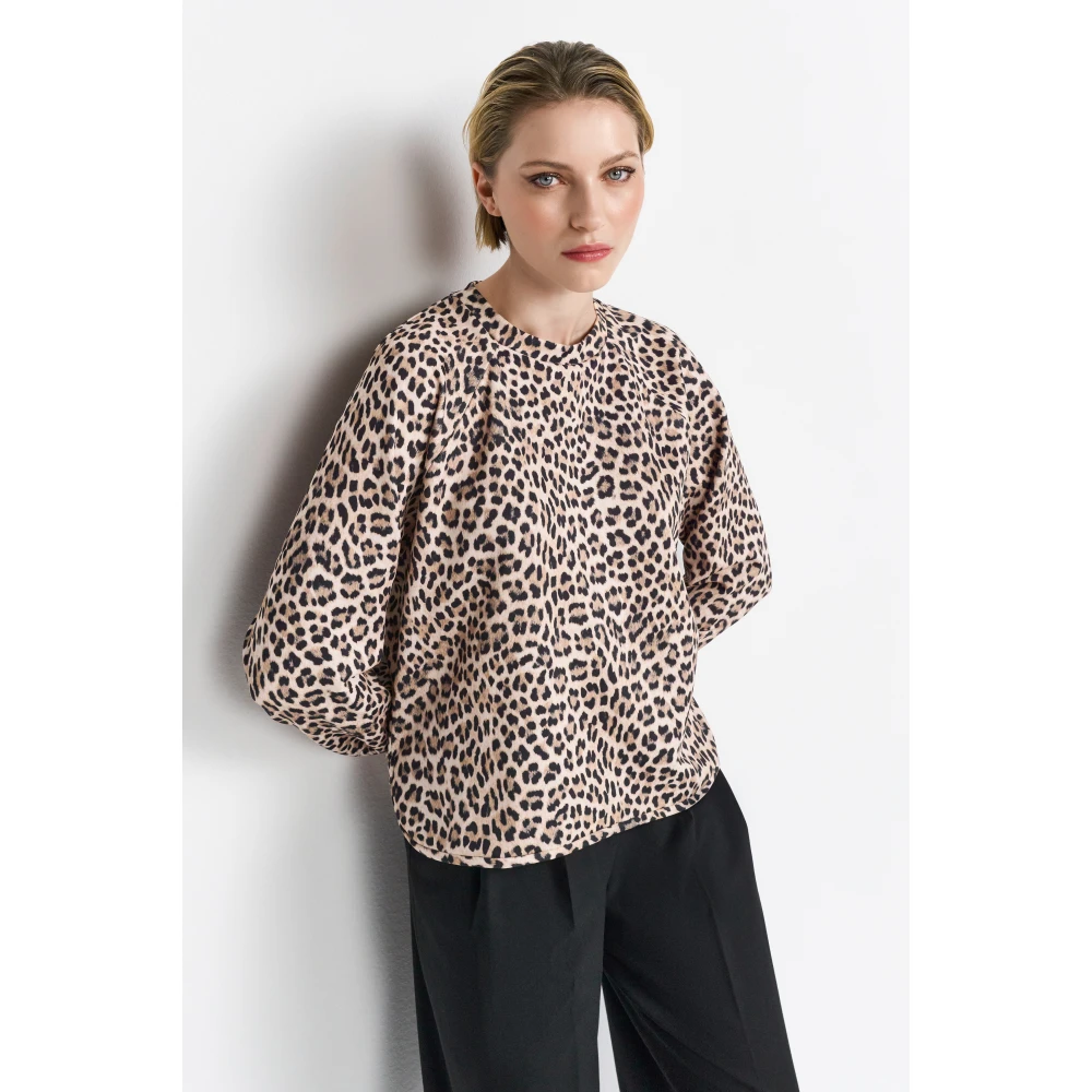 Rich & Royal Gedrukte Scuba Sweater Brown Dames