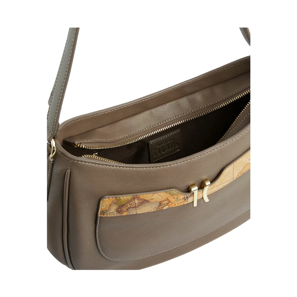 Alviero Martini 1a Classe Elegante Grijze Leren Shopper Tas Gray Dames