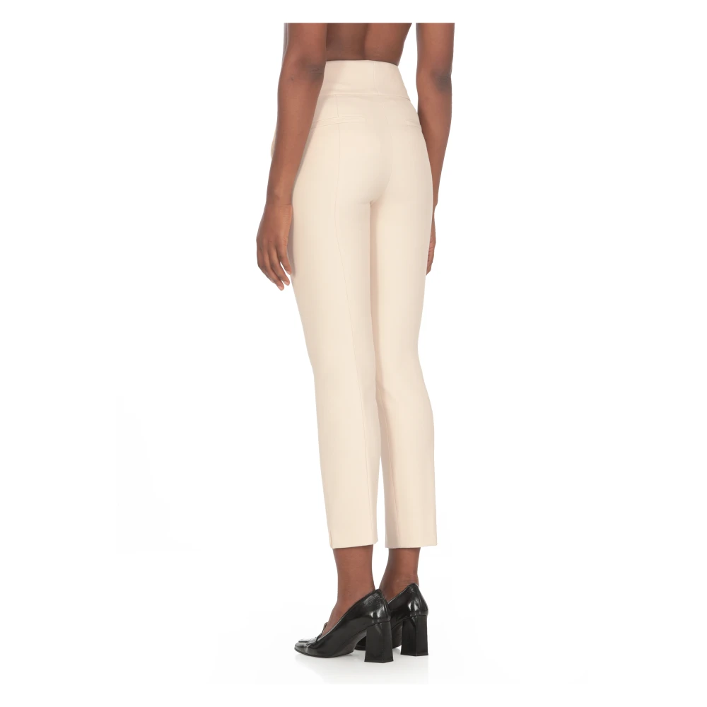 PESERICO Ivoor Katoenmix Broek met Zakken Beige Dames