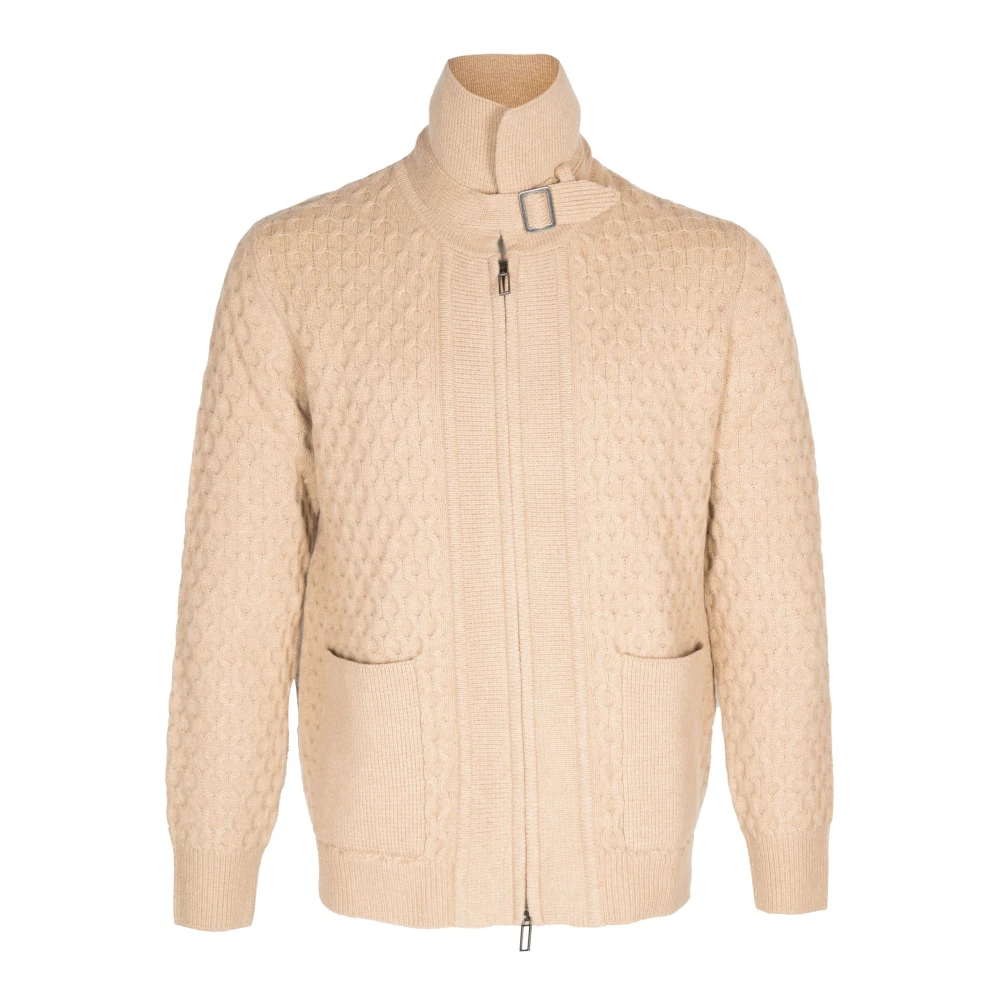 Paolo Pecora Men's Beige Turtlenecks, Xl, Zip Knit Jumper