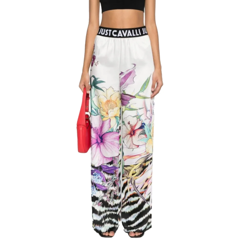 Just Cavalli Women's Multicolor Pantalone - Wide Trousers - S - Trousers