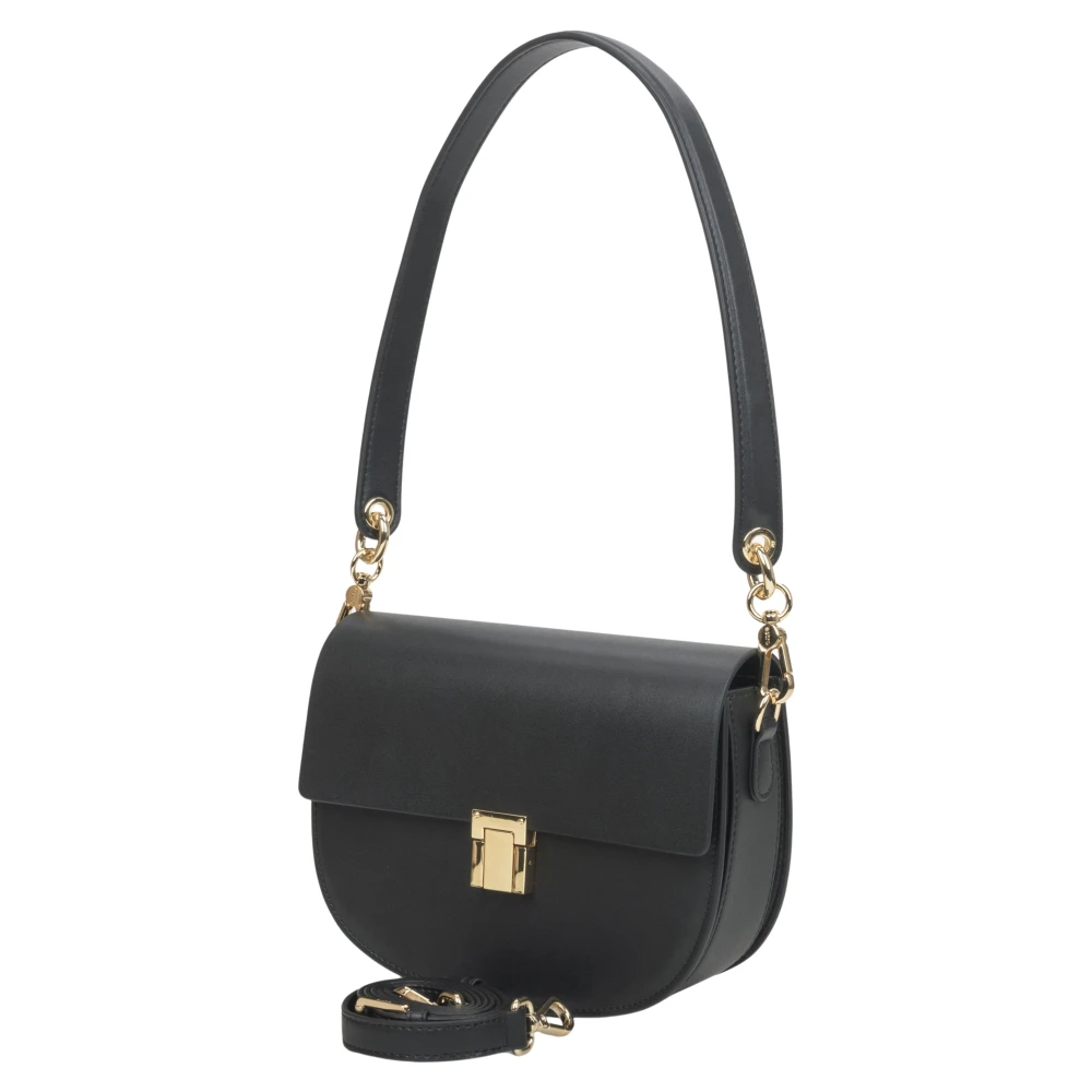 Estro Women's Black Leather Shoulder Bag - Shoulder Bags - One Size - Bags
