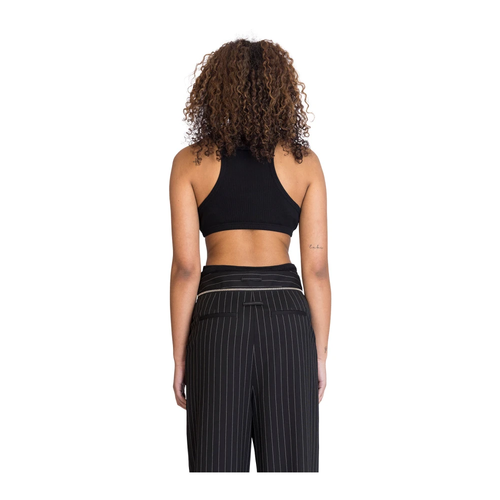 Jean Paul Gaultier Stijlvolle Crop Tank Top Black Dames