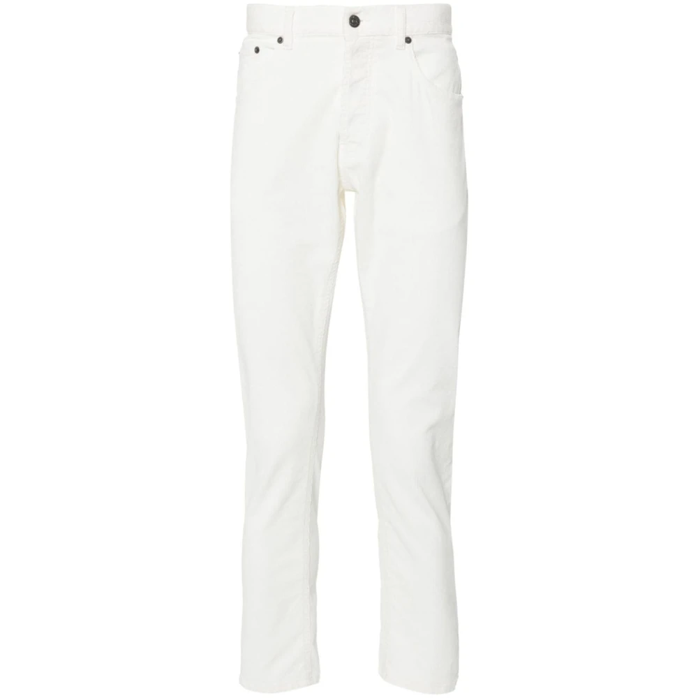 Dondup Witte Corduroy Broek Klassieke Stijl White Heren