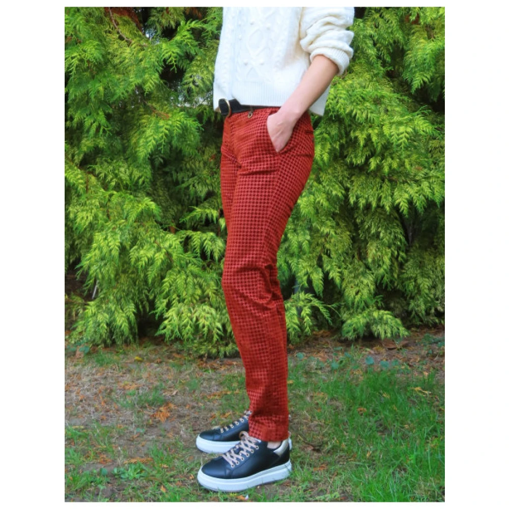 Mason's Jacqueline Pied-de-Poule Broek Red Dames