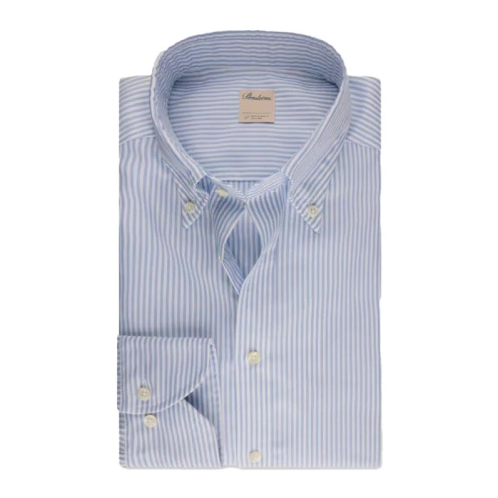 Stenströms Men's Blue Slimline Cuff Shirt - Casual Shirts - M - Shirts