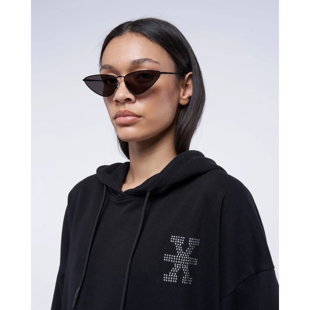 John Richmond Cropped Hoodie met Verstelbaar Koord Black Dames