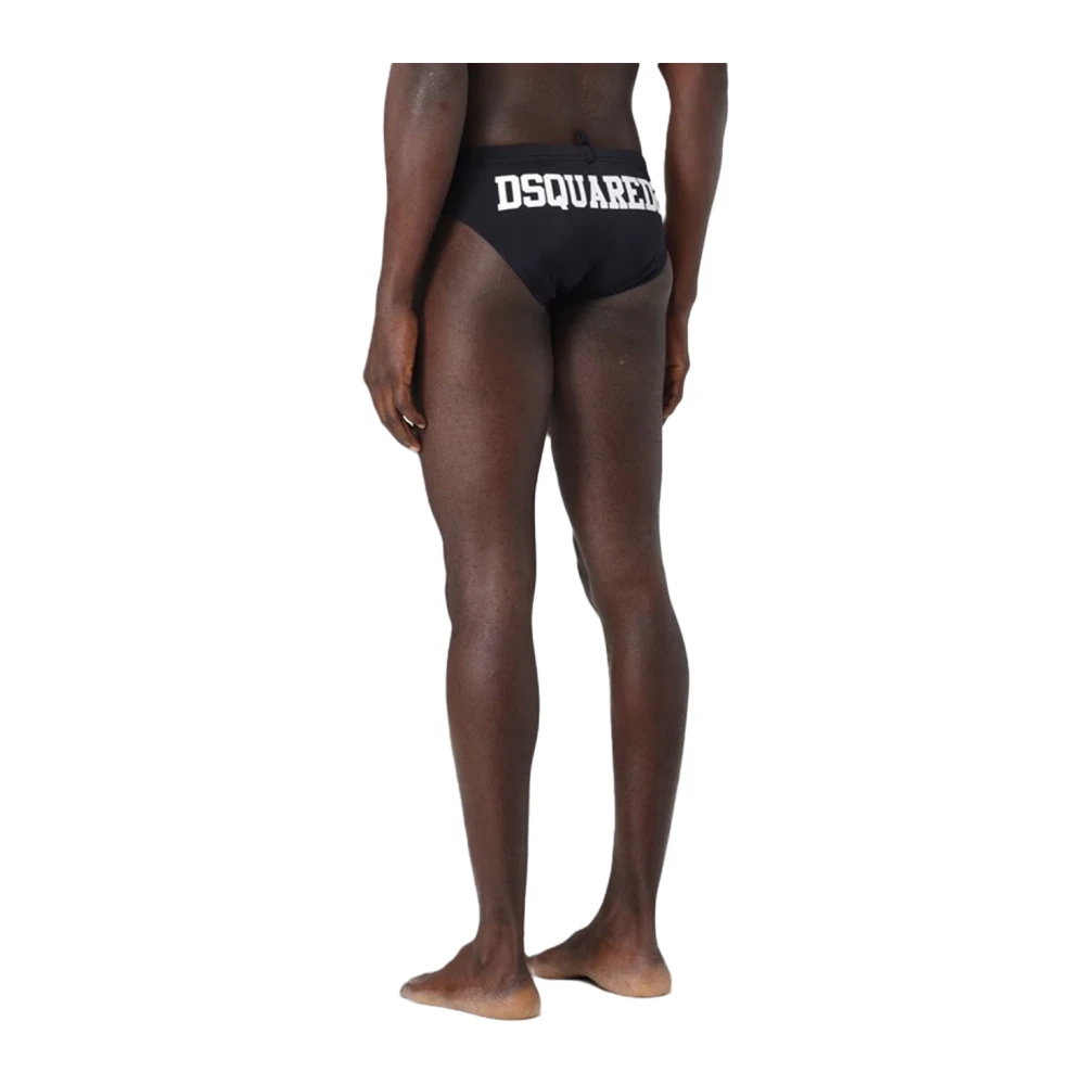 Dsquared2 Strakke Pasvorm Nylon Zwemkleding Black Heren