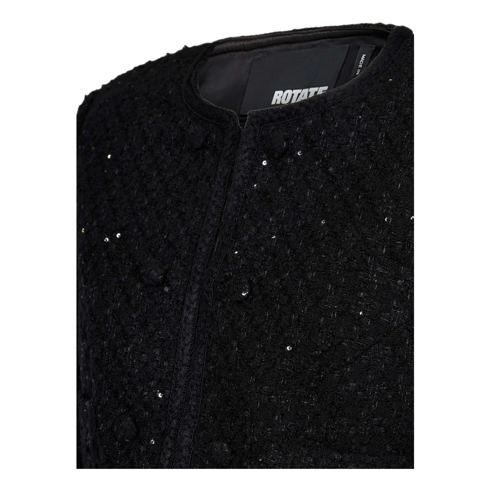 Rotate Birger Christensen Zwart Sequin Bouclé Kort Jack Black Dames