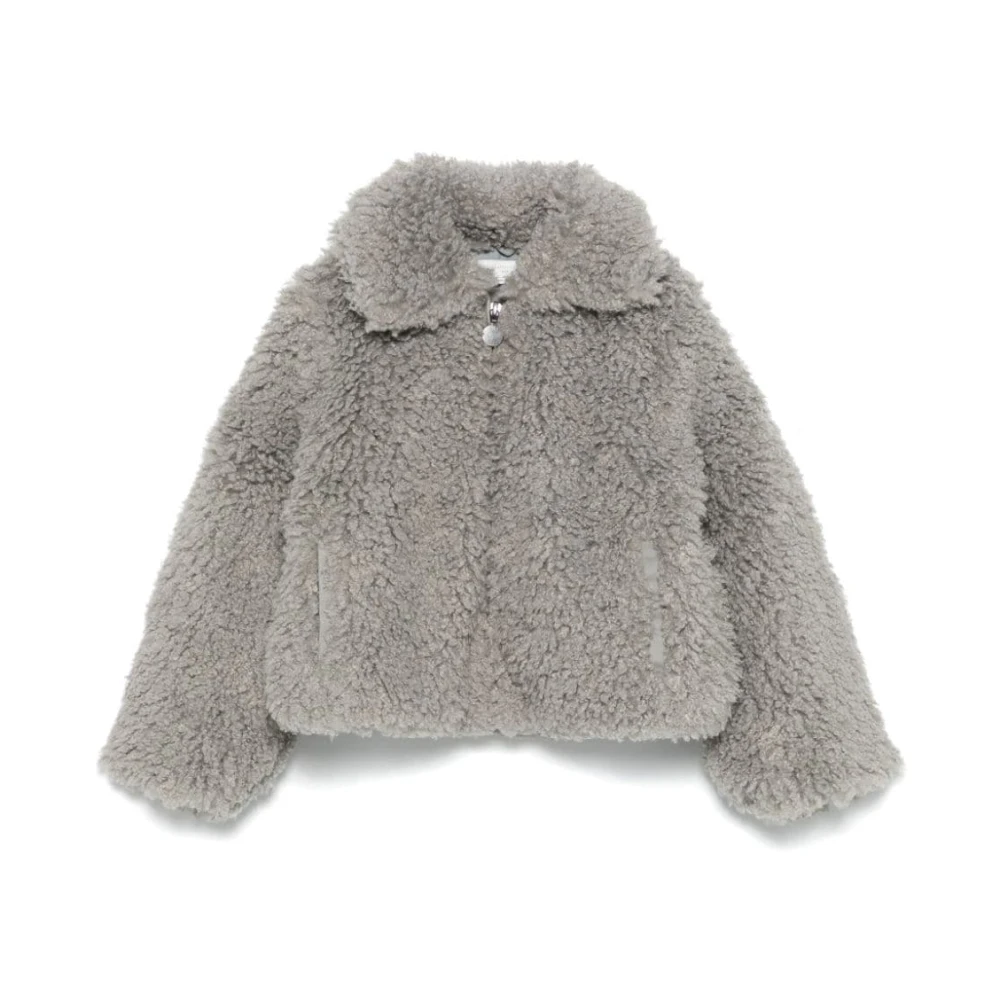 Stella McCartney Grå Faux Fur Dragkedja Kappa Gray, Flicka