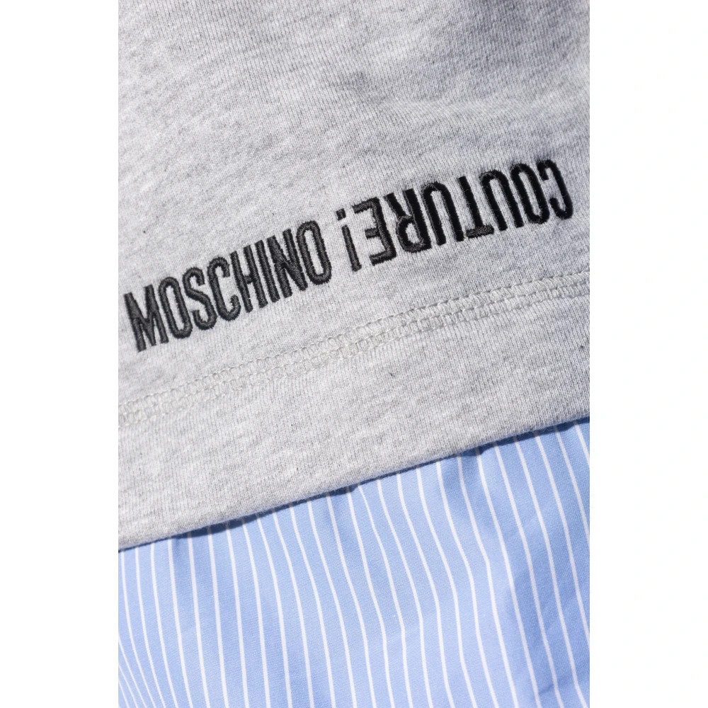 Moschino Sweatshirt met overhemdafwerking Multicolor Heren
