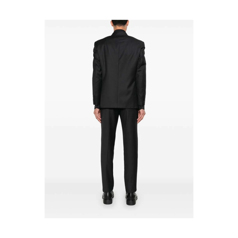 Canali Grijs Wollen Pak Set Gray Heren