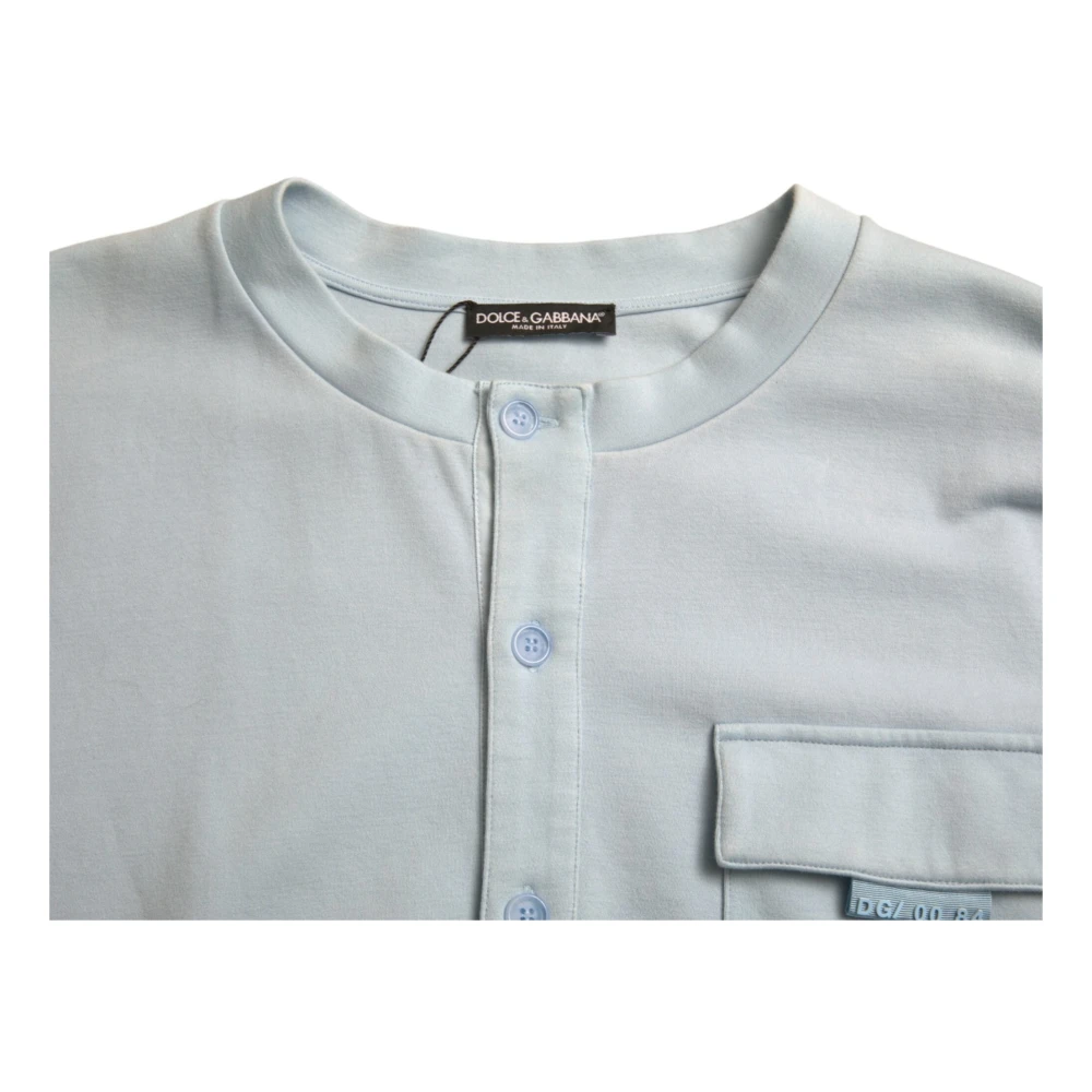 Dolce & Gabbana Elegante lichtblauwe katoenmix trui Blue Heren
