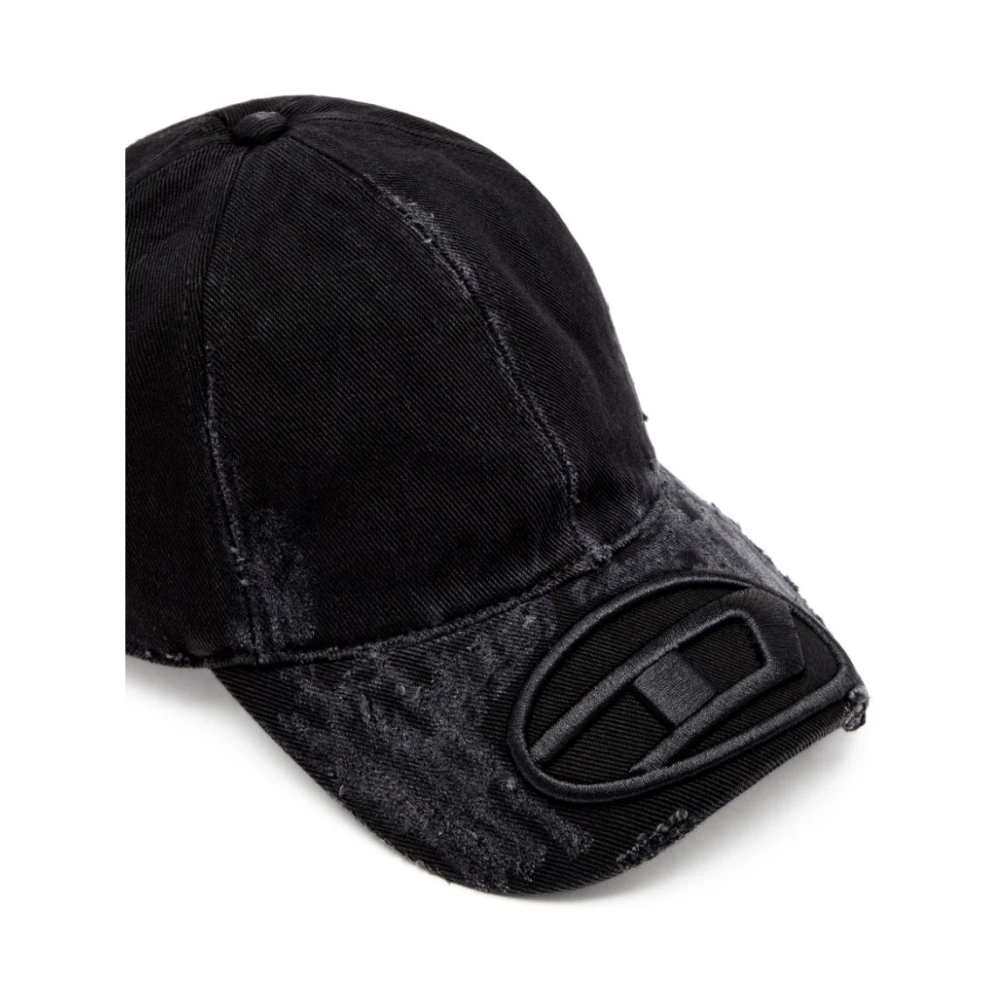 Diesel Vervaagde Zwarte Twill Pet met Logo Black Heren