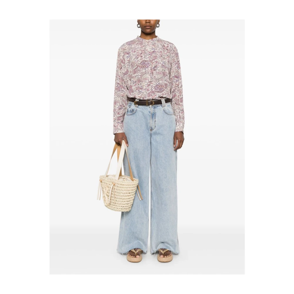 Isabel Marant Étoile Overhemd met Paisley Print en Box Pleat Multicolor Dames