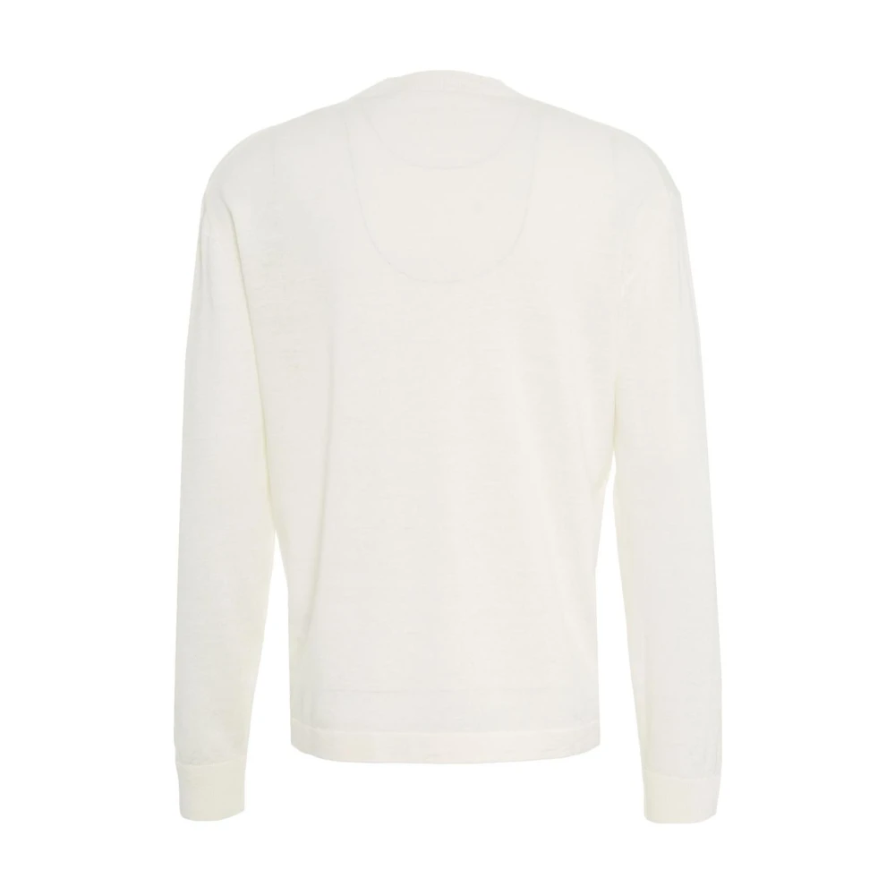 Paolo Pecora Witte Crew Neck Sweater Gebreide kleding White Heren