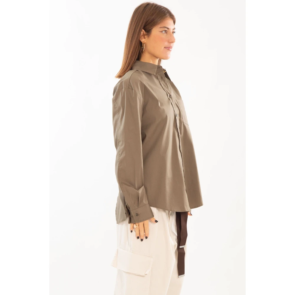 pinko Poplin Zakoverhemd in Corea Stijl Beige Dames