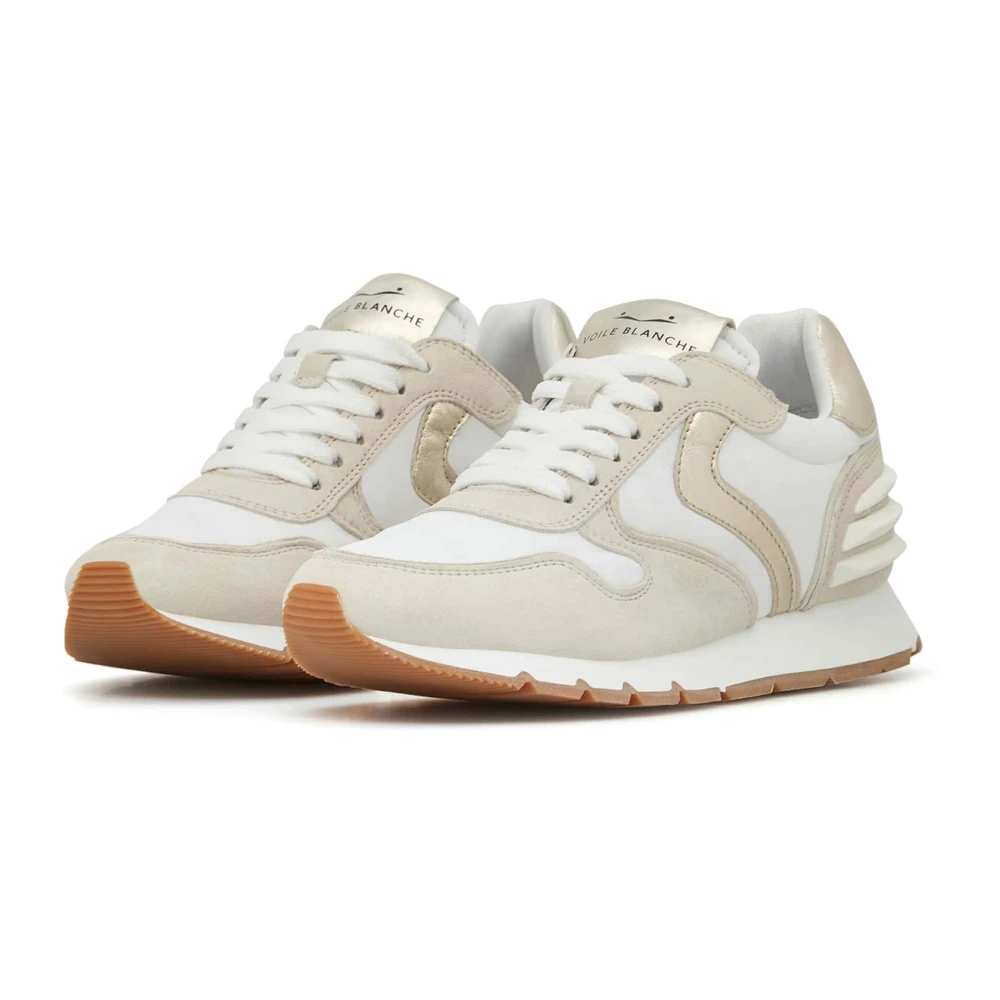 Voile blanche Suede and technical fabric sneakers Julia Power Beige Dames