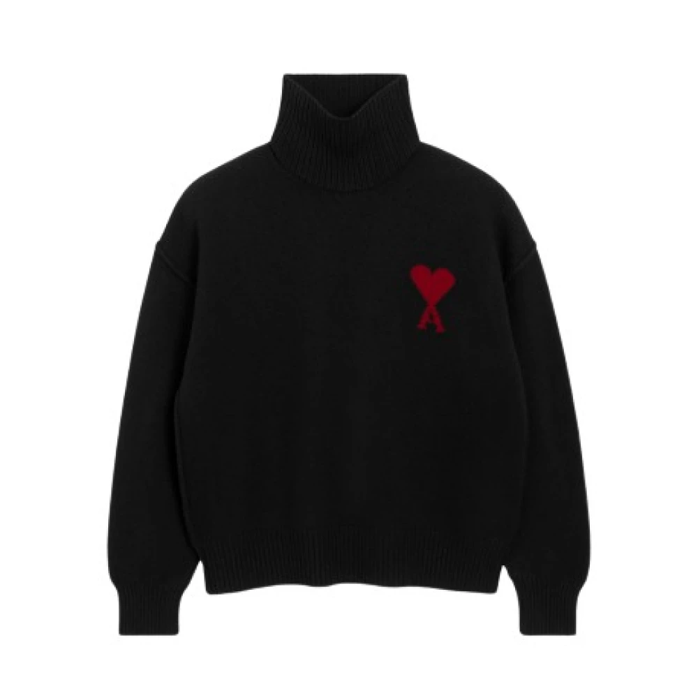 Ami Paris , Turtlenecks, Male, Black, M, Turtleneck Jumper