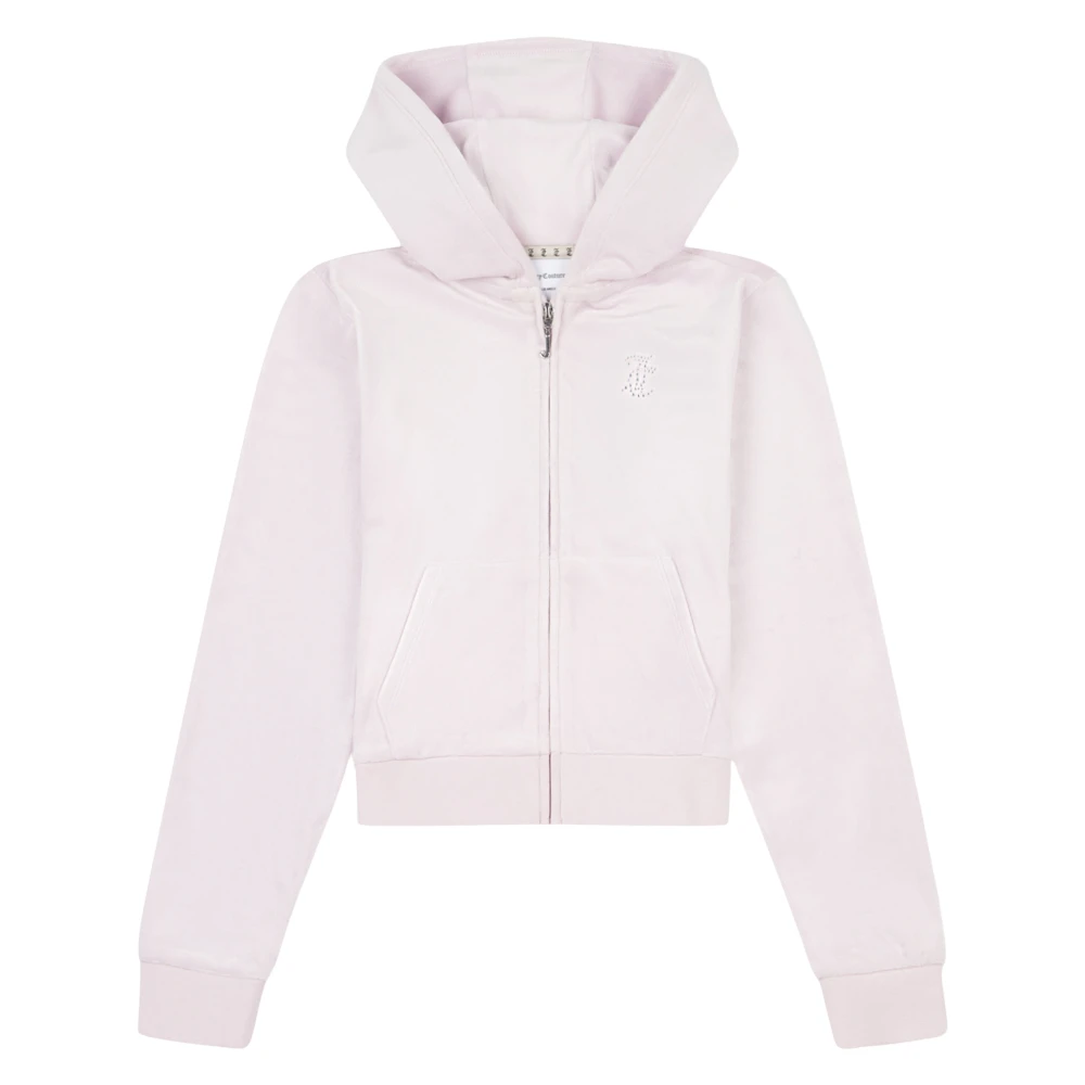 Juicy Couture, Sweatshirts, female, Purple, 9 Y, Purple Diamante Logo Zip Up Top