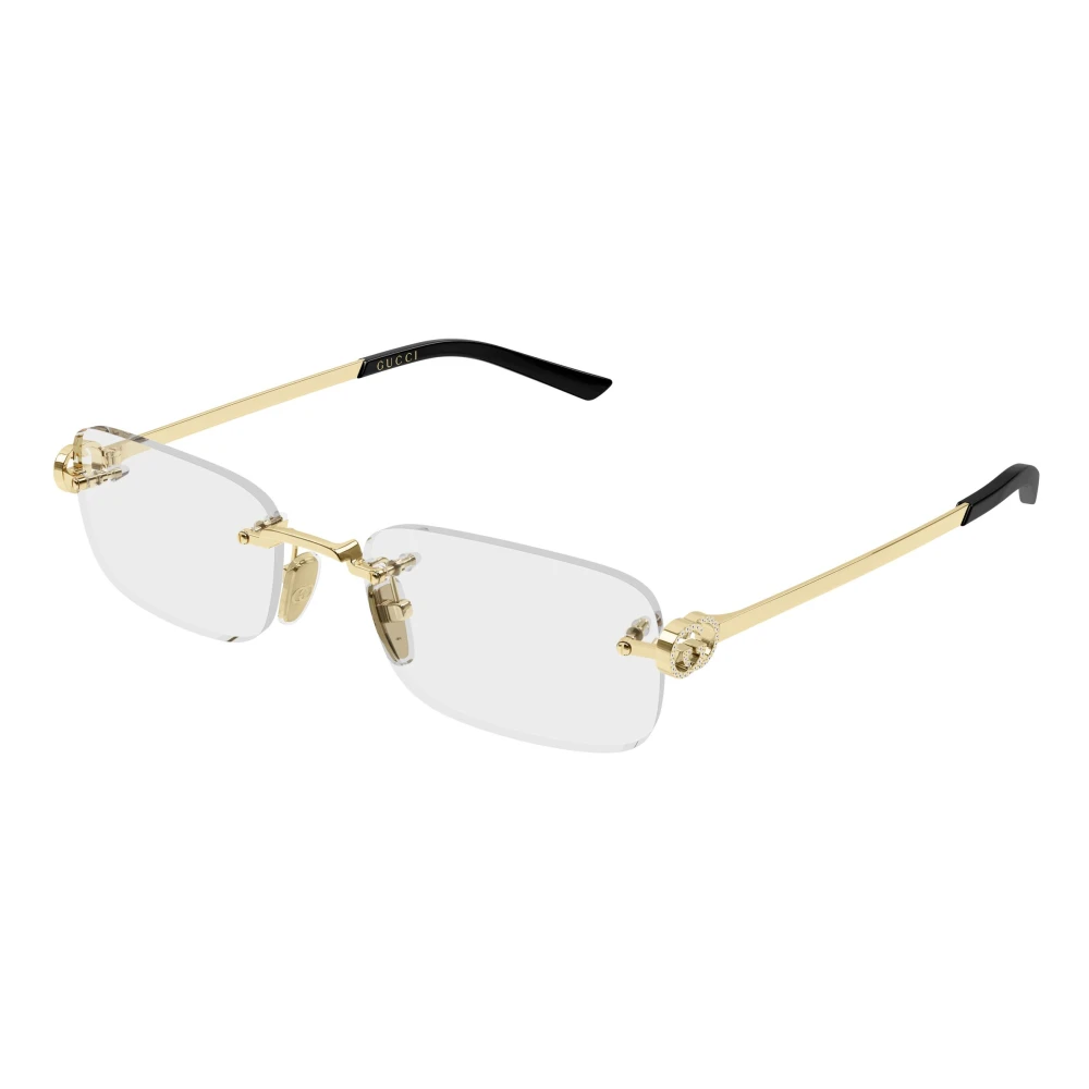 Gucci Transparent Woman Gg2231o 002 Optical Frames Metal Gold Squared - Image 2