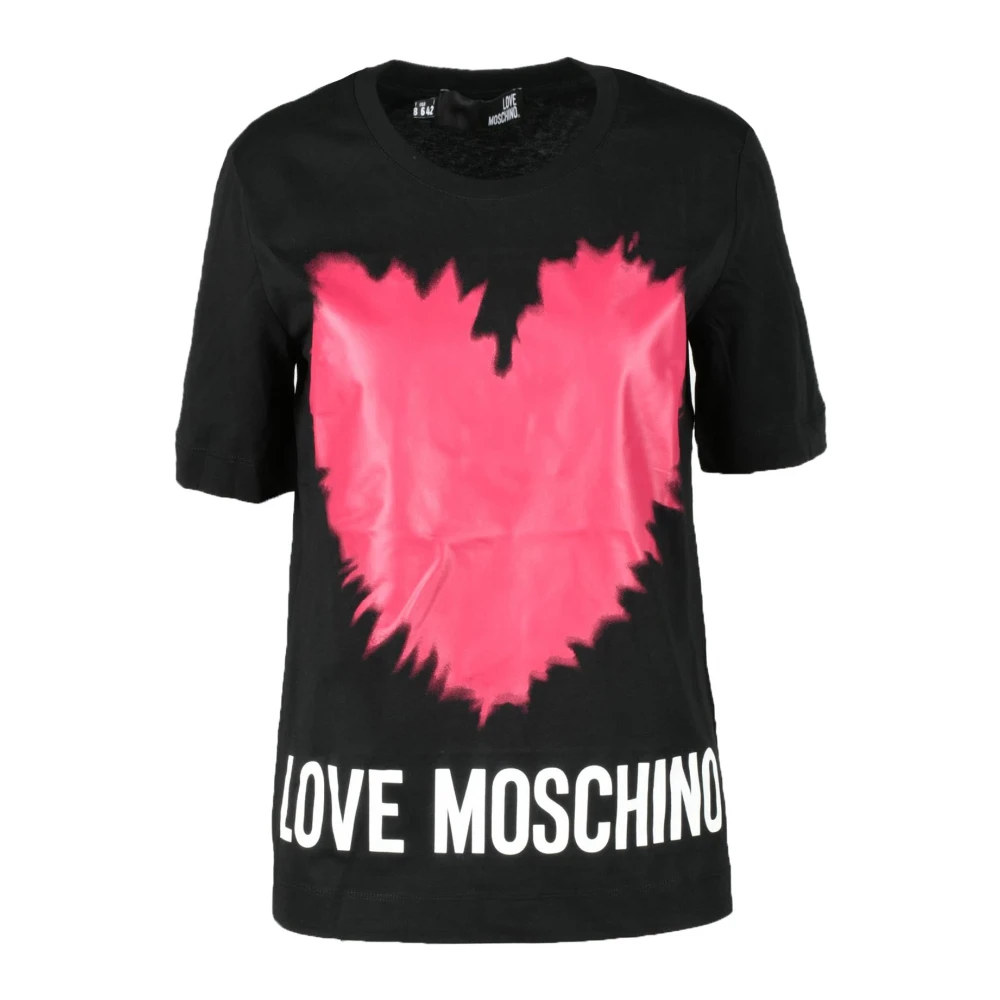Love Moschino Katoenen T-shirt met Stijlvol Ontwerp Black Dames