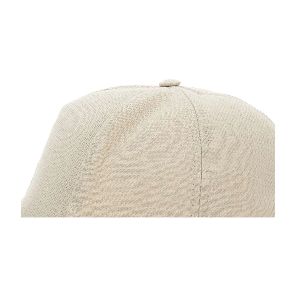 Eleventy Beige Linnen Baseballpet met Logo Beige Heren