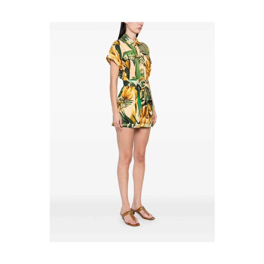 Farm Rio Gele Jumpsuit met Afneembare Riem Multicolor Dames