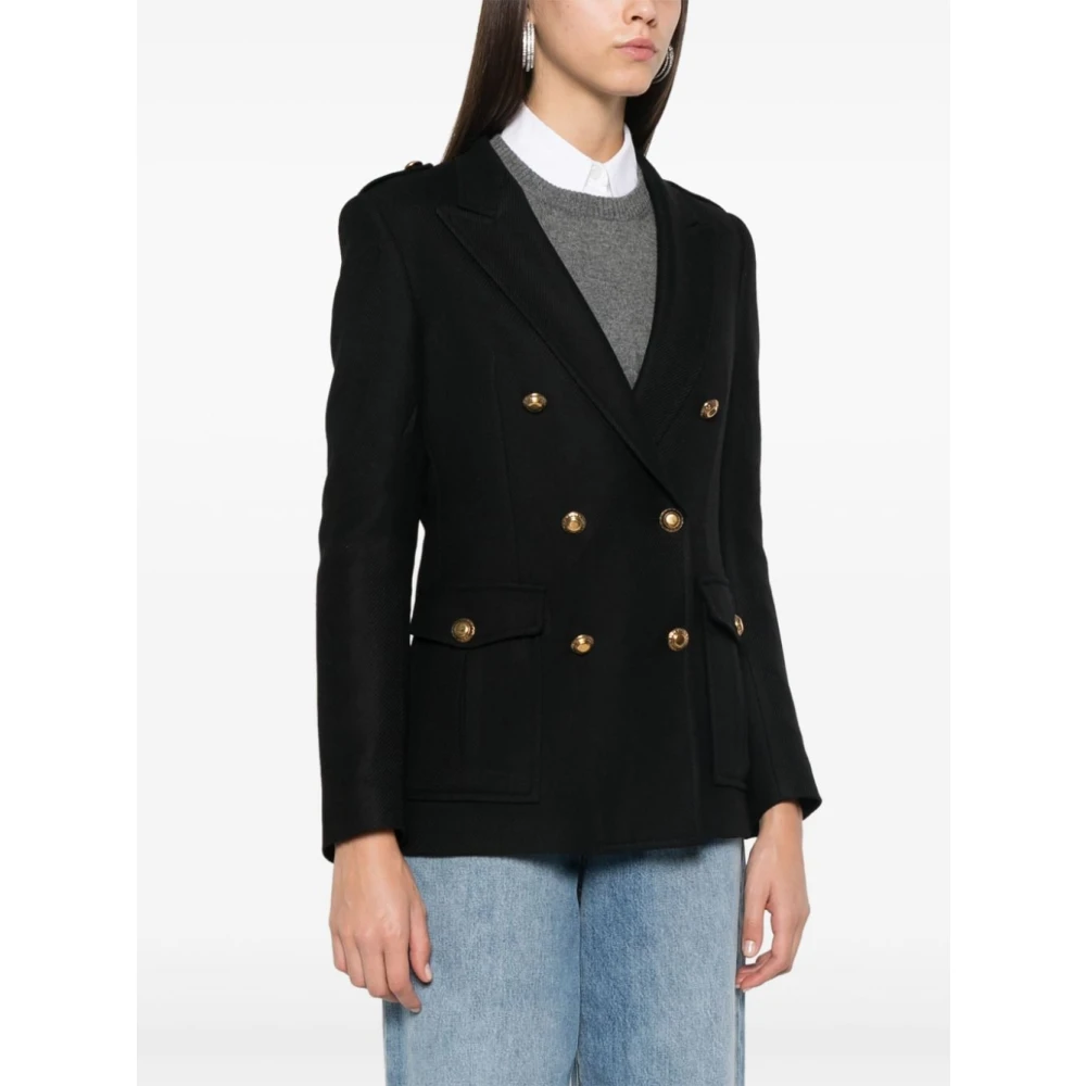 Tagliatore Zwarte Wollen Blazer Black Dames