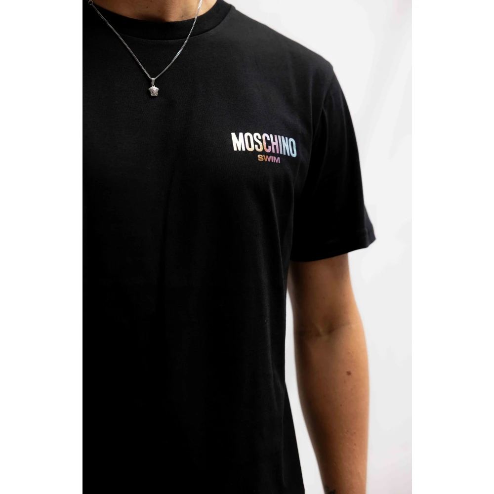Moschino Zwart Swim T-Shirt Heren Stijlvol Black Heren