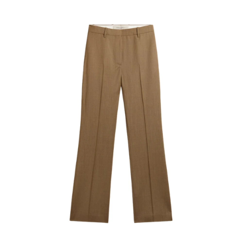 Golden Goose Tortora Straight Leg Wool Pants Brown Dames