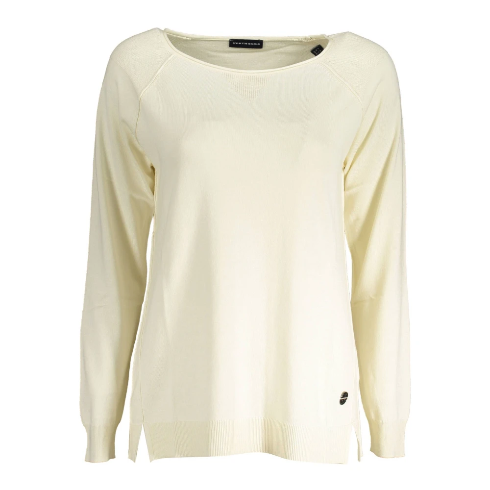North Sails Elegante Witte Trui met Contrastdetail Beige Dames