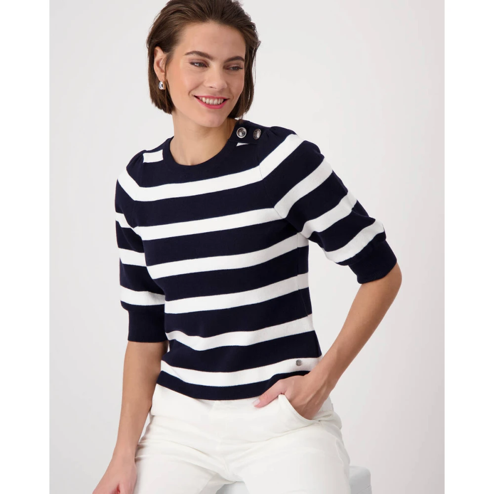 monari Stijlvolle Pullover Sweater Blue Dames