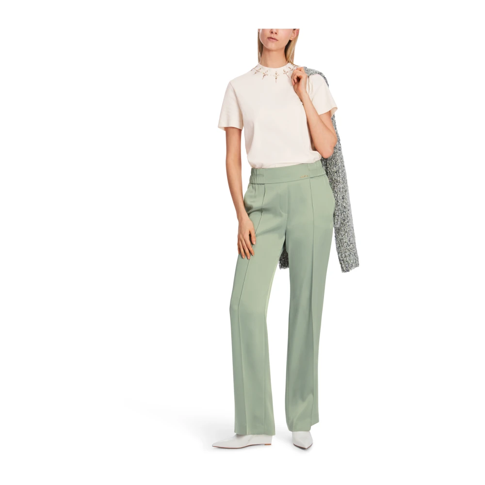 Marc Cain Casual Wijde Broek Green Dames