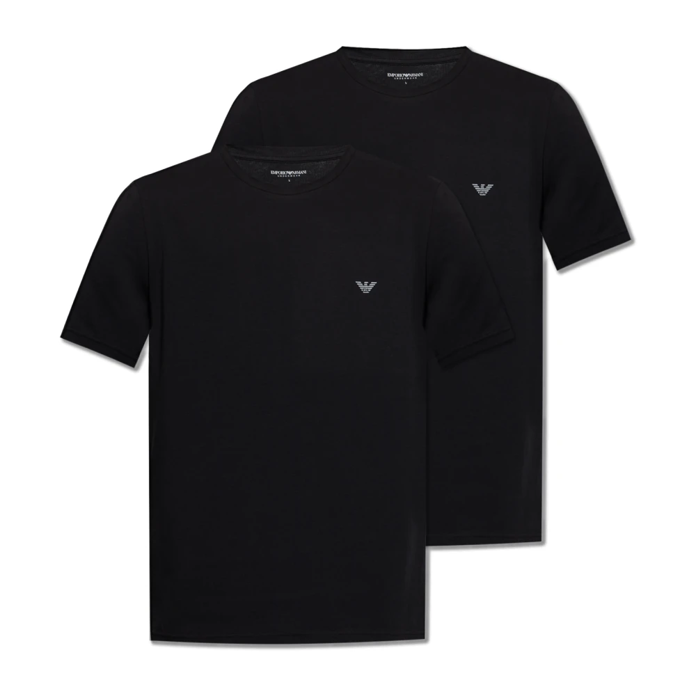Emporio Armani Twee-pack ondergoed T-shirts Black Heren