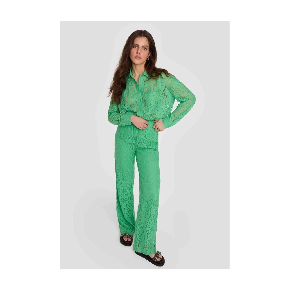 Alix The Label Kant Blouse Green Dames