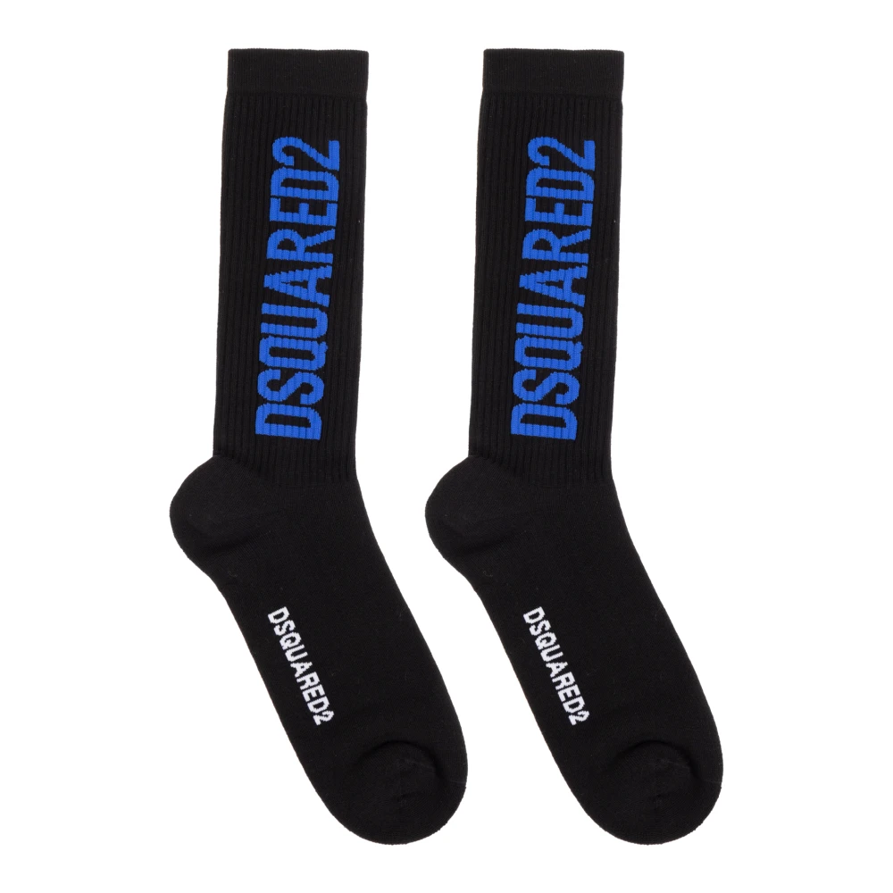 Dsquared2 Katoenen sokken met logo Black Heren