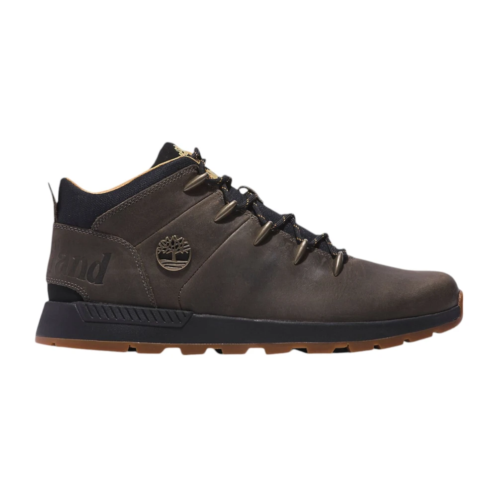 Timberland Men's Gray Lace-Up Boots, 7 Uk, Grey Mid Lace Up Sneaker