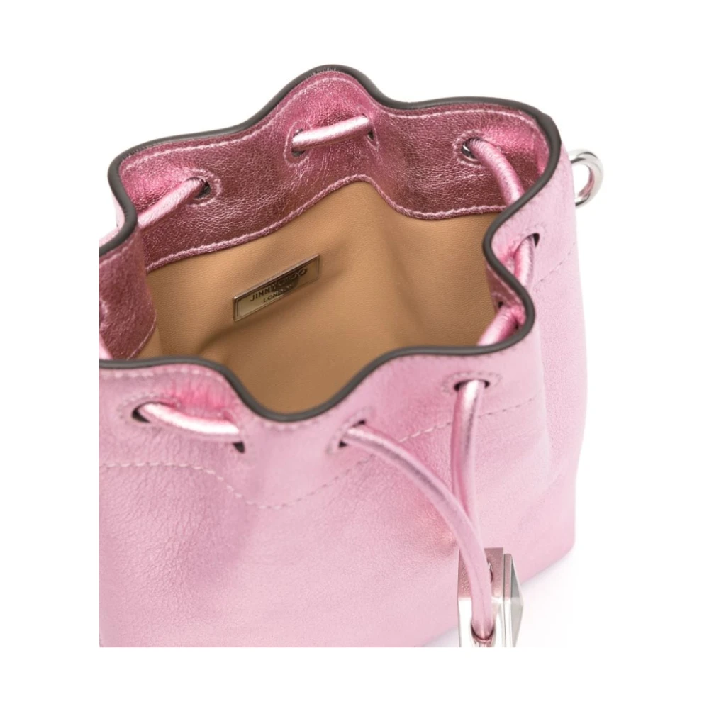 Jimmy Choo Roze Metallic Leren Schoudertas Pink Dames